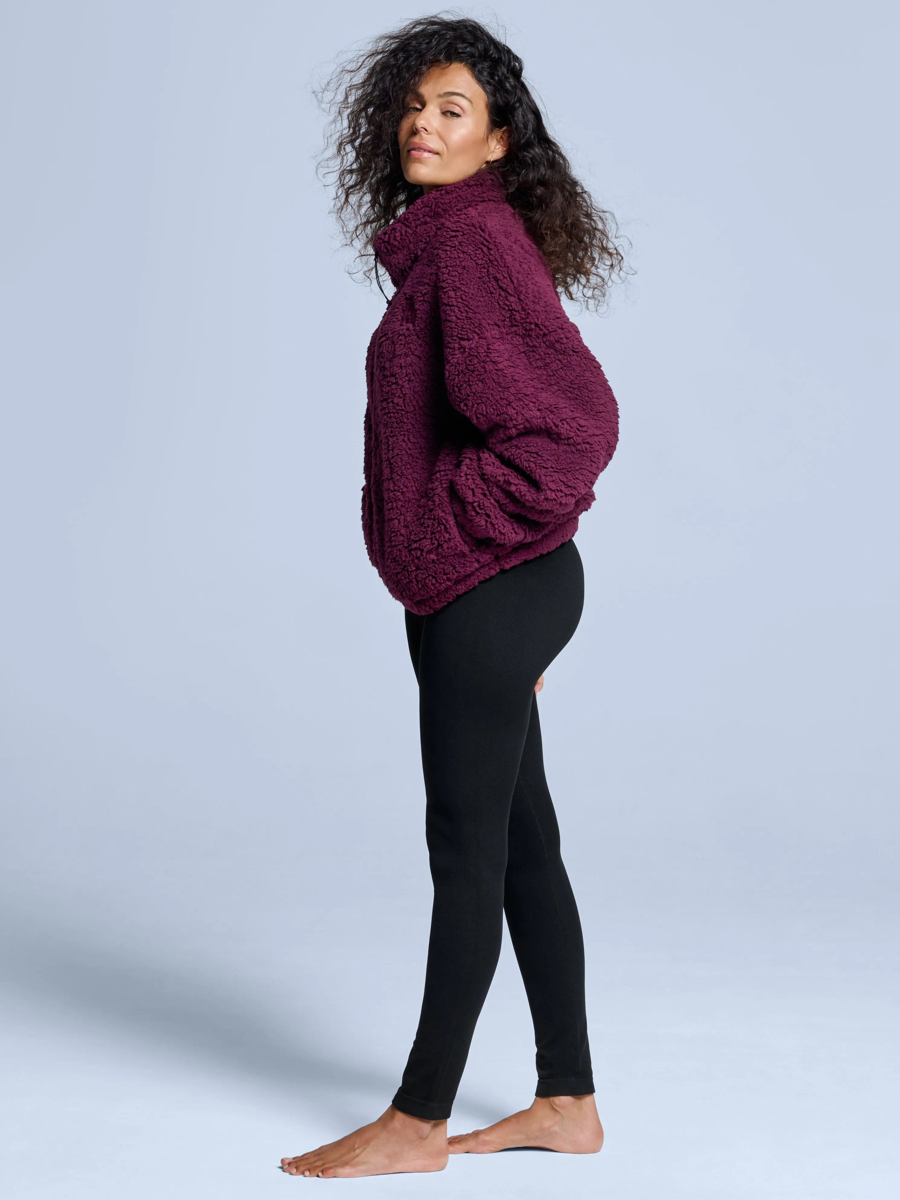 Four Seasons Fluffy Jacket Women | Bordeaux