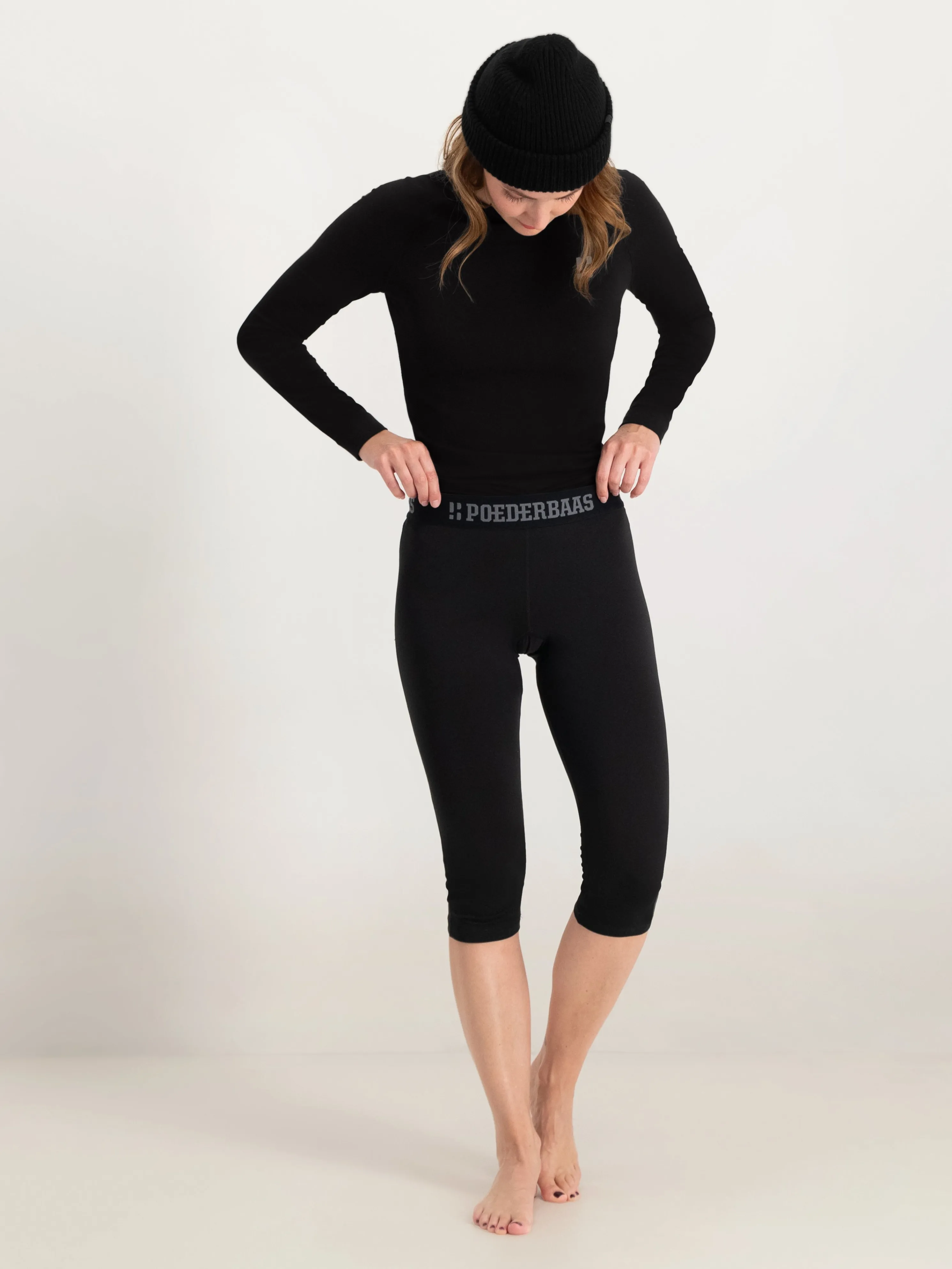 Lightweight Baselayer 3/4 Pant Women | Black
