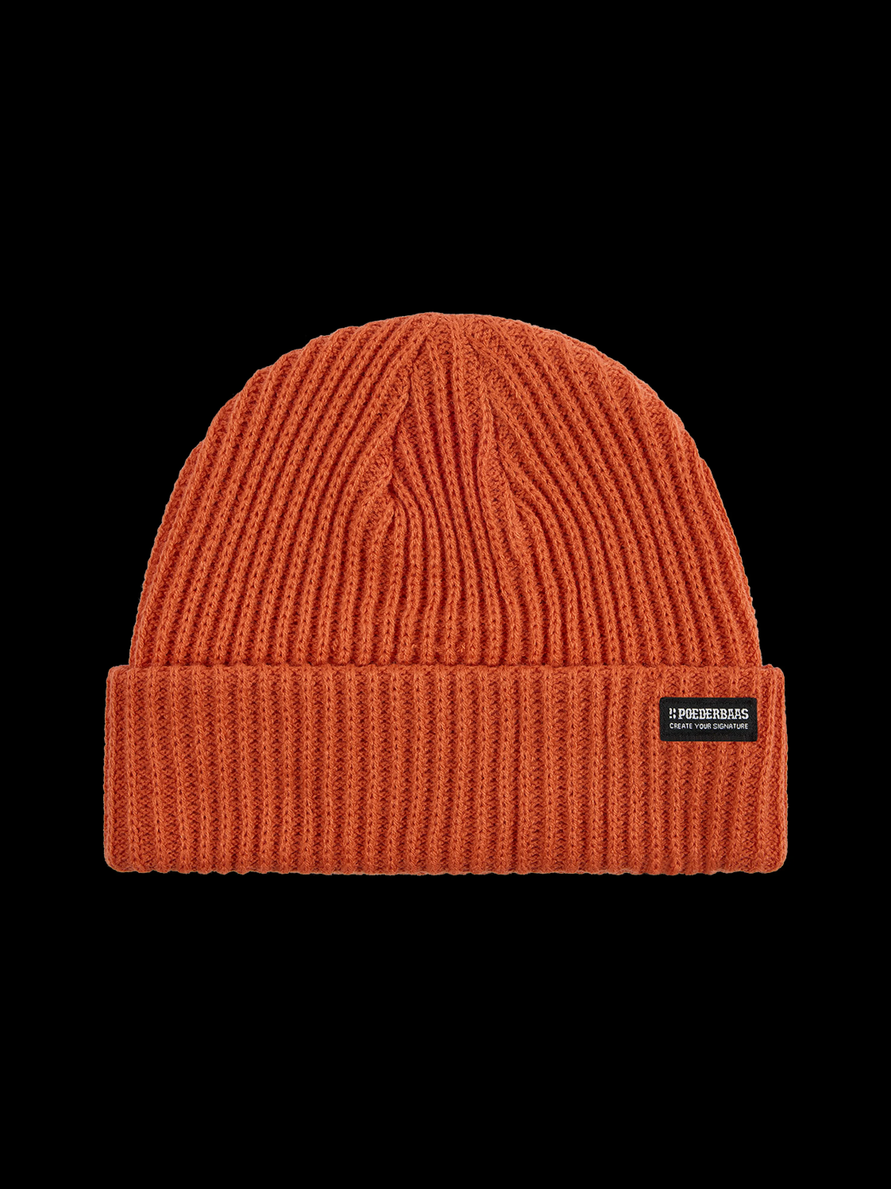 Royal Rib Beanie | Mandarin red
